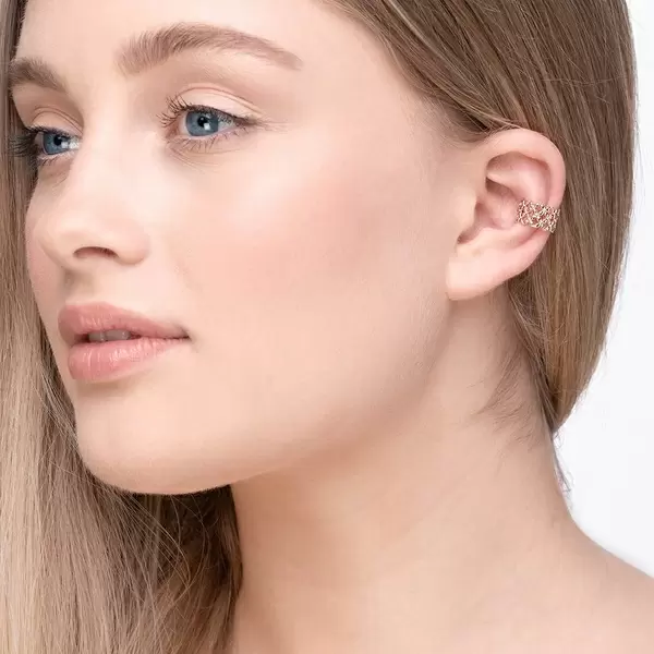 Leaf Jewelry Earcuff Grid, 18 K Rosegold vergoldet Limitierter Zeitrabatt