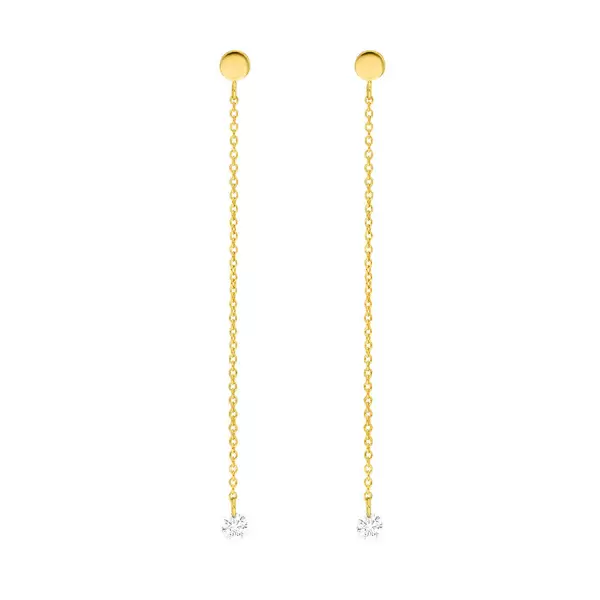 Leaf Jewelry Ohrringe Pure Kette, 18 K Gelbgold Großer Ausverkauf
