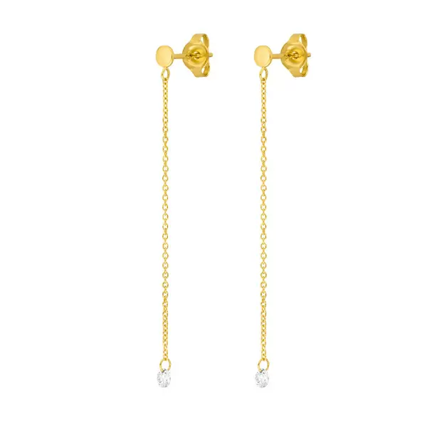 Leaf Jewelry Ohrringe Pure Kette, 18 K Gelbgold Großer Ausverkauf