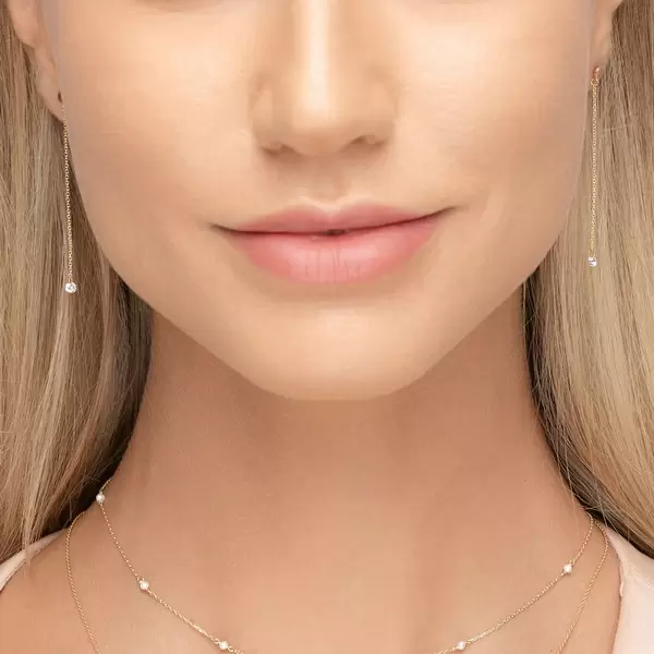 Leaf Jewelry Ohrringe Pure Kette, 18 K Gelbgold Großer Ausverkauf