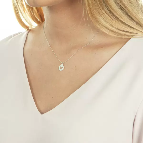 Leaf Jewelry Halskette Heart, 14 K Weißgold Begrenztes Angebot