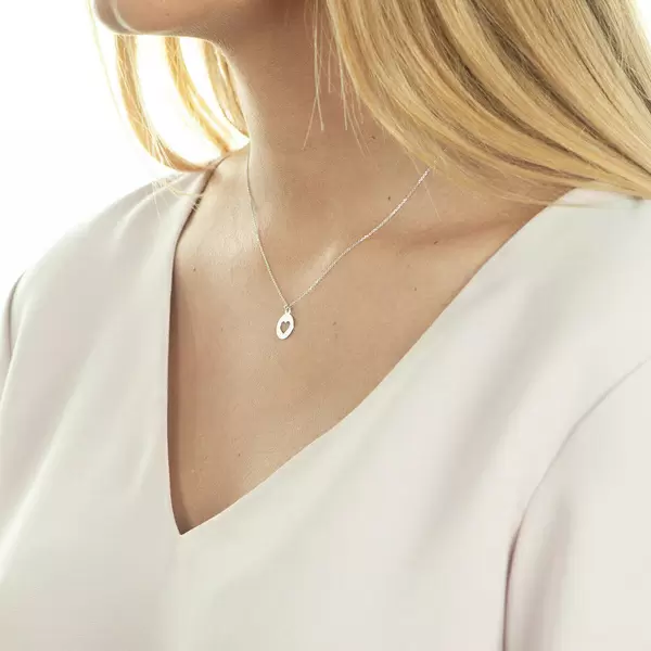 Leaf Jewelry Halskette Heart, 14 K Weißgold Begrenztes Angebot