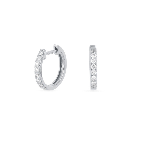 Leaf Jewelry Creole mit Diamanten, 18K Weißgold Online Shopping