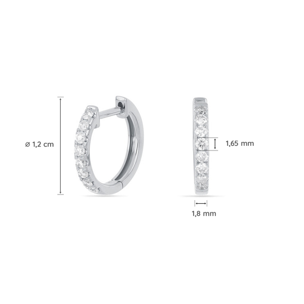 Leaf Jewelry Creole mit Diamanten, 18K Weißgold Online Shopping