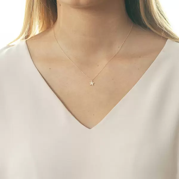Leaf Jewelry Halskette Stern mit Diamanten, 18 K Roségold Saisonschlussverkauf