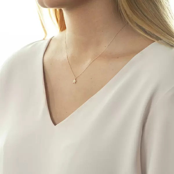 Leaf Jewelry Halskette Stern mit Diamanten, 18 K Roségold Saisonschlussverkauf