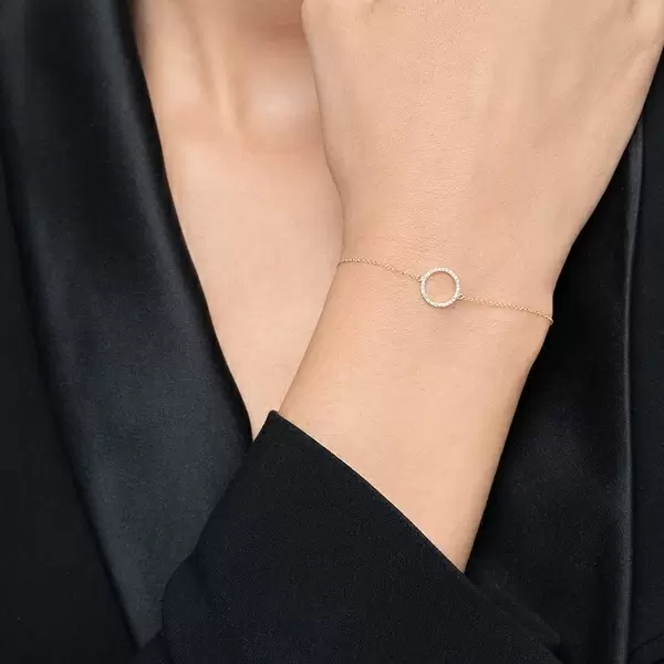 Leaf Jewelry Armkette Circle mit Diamanten, 18 K Gelbgold Cyber Monday