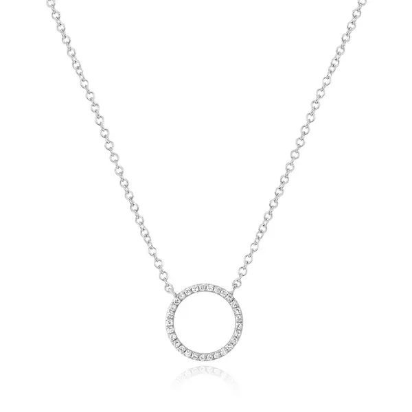 Leaf Jewelry Halskette Circle mit Diamanten, 18 K Weissgold Muttertagsangebot