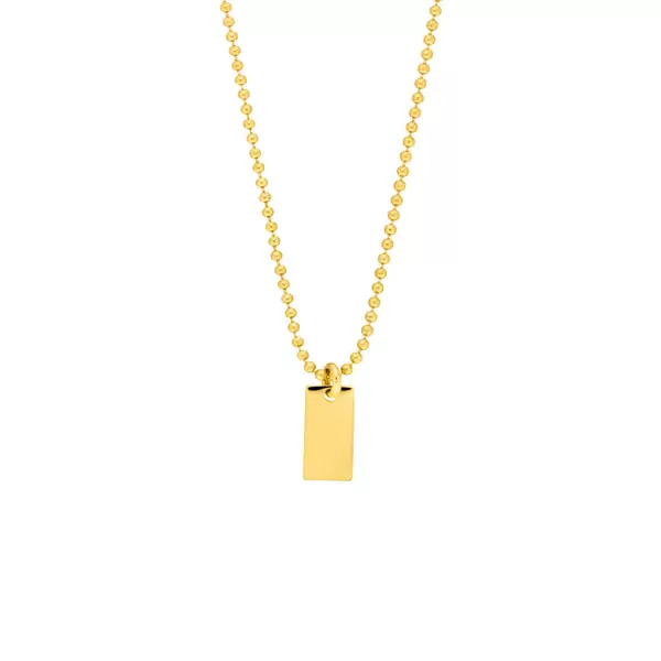 Leaf Jewelry Halskette Tiny Dog Tag, 14 K Gelbgold Jubiläumsangebot