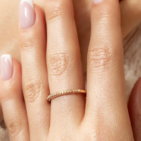 Leaf Jewelry Ring DAZZLE mit Diamanten, 14K Rosegold Heißer Verkauf