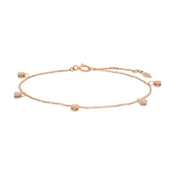 Leaf Jewelry Armkette "my first diamond" Charms, 14 K Rosegold Räumungsverkauf