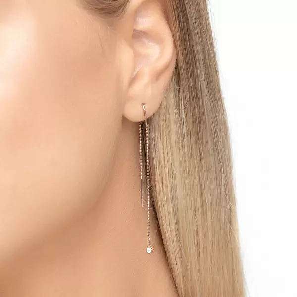 Leaf Jewelry Ohrringe "my first diamond", ball chain, 14 K Rosegold Tägliche Deals
