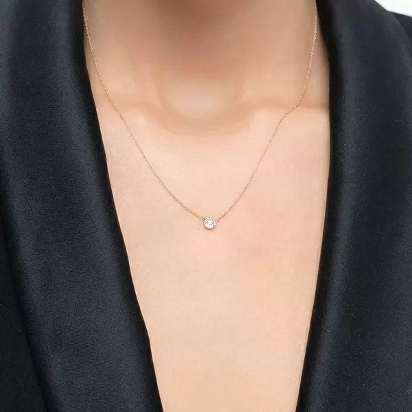 Leaf Jewelry Halskette Pavé II mit Diamanten, 18 K Gelbgold Tiefpreis