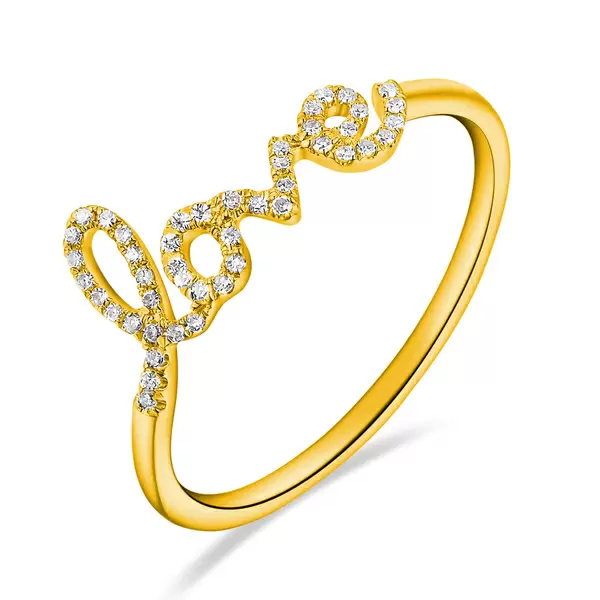 Leaf Jewelry Ring Love 18K Gelbgold mit Diamanten Wochenangebot