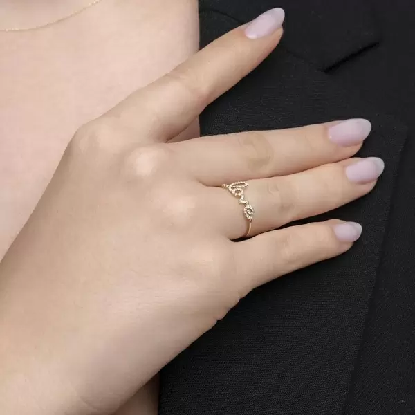Leaf Jewelry Ring Love 18K Gelbgold mit Diamanten Wochenangebot