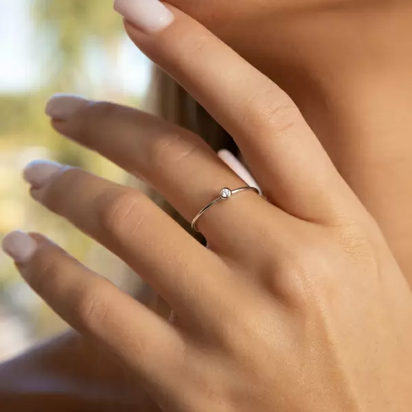 Leaf Jewelry Ring "my first diamond", 14 K Gelbgold JETZT KAUFEN