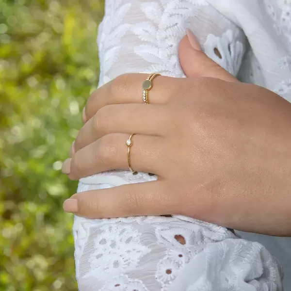 Leaf Jewelry Ring "my first diamond", 14 K Gelbgold JETZT KAUFEN