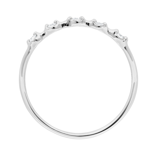 Leaf Jewelry Ring mit 5 Diamanten, 14K Weißgold Neueste Stile