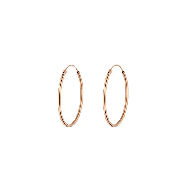 Leaf Jewelry Creole Rund M, 30mm, 14 K Rosegold Letzter Tag