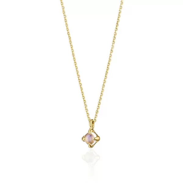 Leaf Jewelry Halskette Cabochon, Mondstein, 14 K Gelbgold Bis zu 65% Rabatt