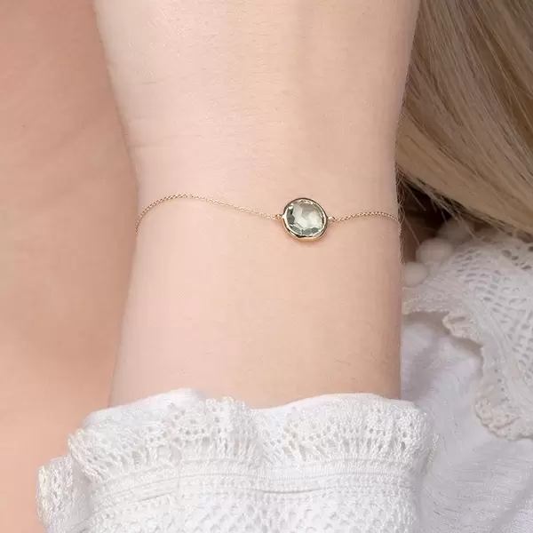 Leaf Jewelry Armkette Green Amethyst, 14 K Gelbgold Nur für heute