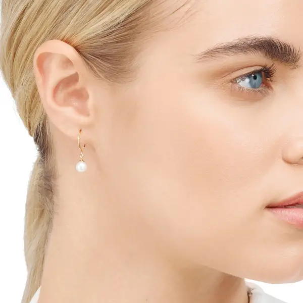 Leaf Jewelry Ohrhänger Single Pearls, 14K Gelbgold Begrenzt auf 3 Tage