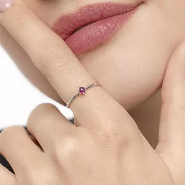 Leaf Jewelry Ring Cabochon, 14 K Weißgold, Rubin Speichern exportieren
