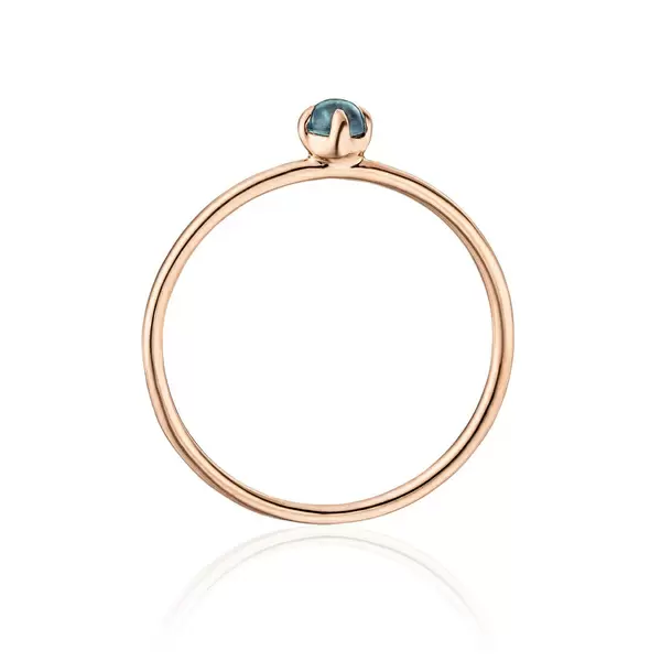 Leaf Jewelry Ring Cabochon, 14 K Roségold, Blauer Topas 50% Rabatt für begrenzte Zeit