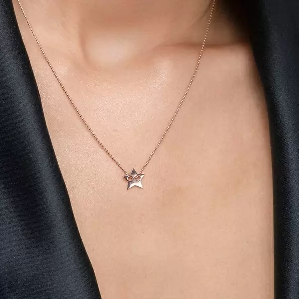 Leaf Jewelry Halskette Star, 14 K Rosegold Online