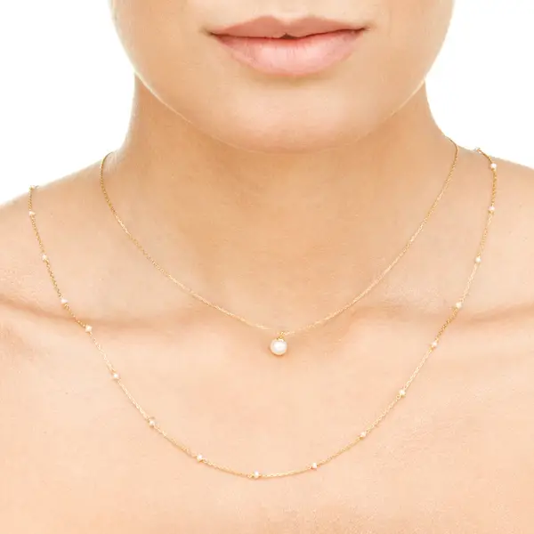 Leaf Jewelry Halskette Pearls, 14K Gelbgold Auslauf