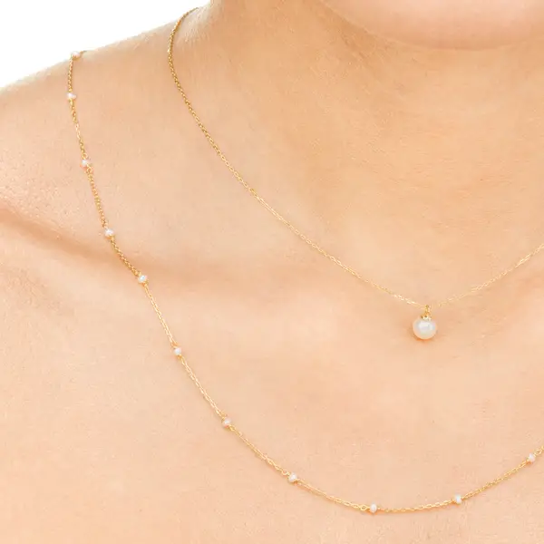 Leaf Jewelry Halskette Pearls, 14K Gelbgold Auslauf