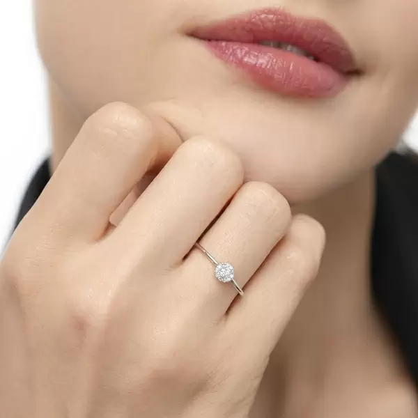 Leaf Jewelry Ring Pavé II, 18 K Weissgold Verkauf