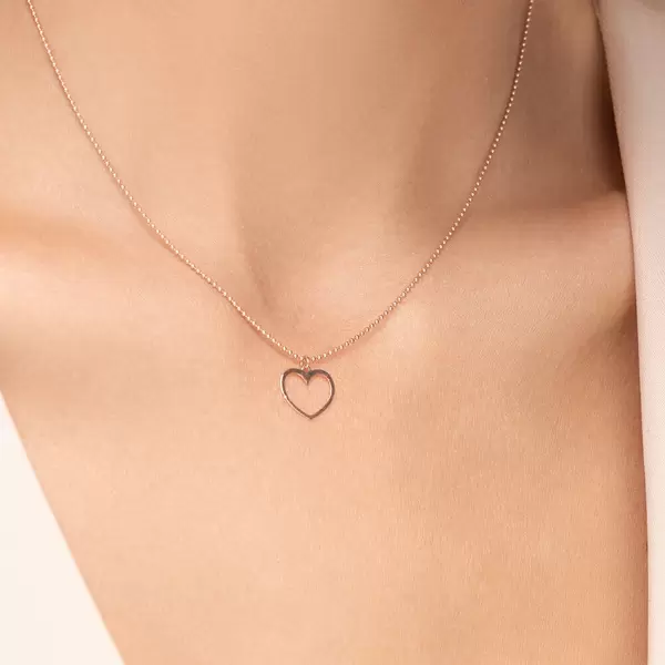 Leaf Jewelry Halskette GENTLE HEART, 14 K Rosegold im Angebot
