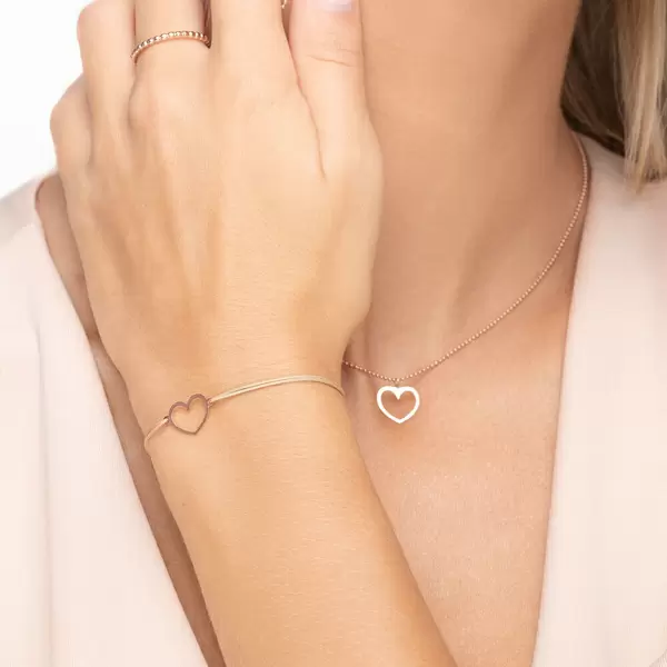 Leaf Jewelry Halskette GENTLE HEART, 14 K Rosegold im Angebot