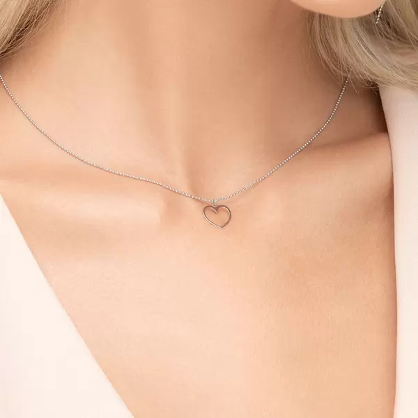 Leaf Jewelry Halskette GENTLE HEART, 14 K Weißgold Günstiger Verkauf