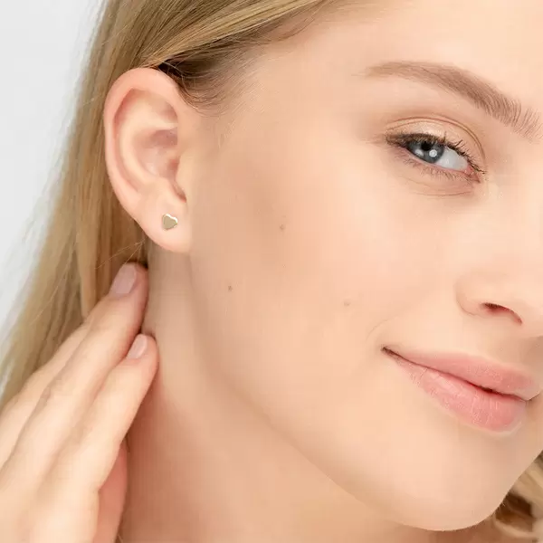 Leaf Jewelry Ohrstecker Herz, 14 K Gelbgold Fabrikverkauf