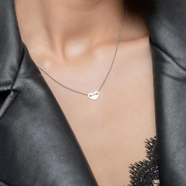 Leaf Jewelry Halskette Heart, 14 K Weißgold Kostenloser Versand