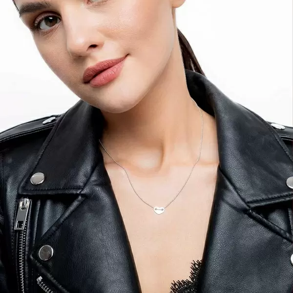 Leaf Jewelry Halskette Heart, 14 K Weißgold Kostenloser Versand
