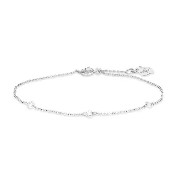 Leaf Jewelry Armkette Pure Triple Diamant, 18 K Weißgold Günstig kaufen