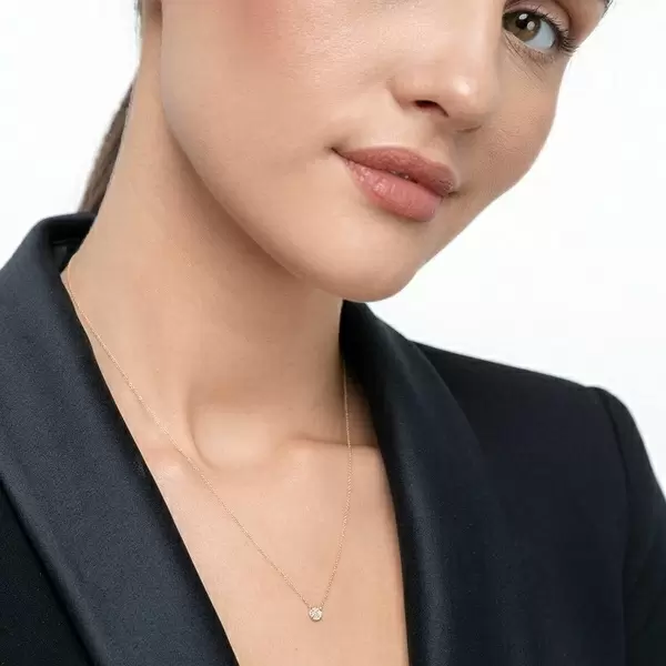 Leaf Jewelry Halskette Pavé mit Diamanten, 18 K Gelbgold Versandkostenfrei