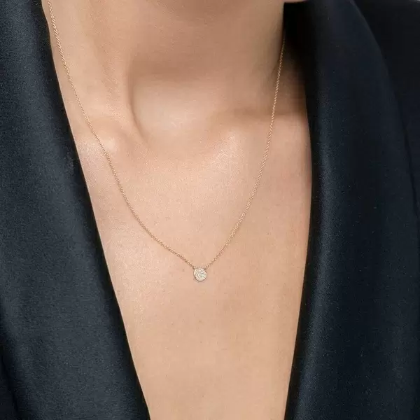 Leaf Jewelry Halskette Pavé mit Diamanten, 18 K Gelbgold Versandkostenfrei