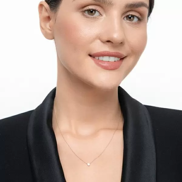 Leaf Jewelry Halskette "my first diamond", 14 K Rosegold Begrenztes Angebot