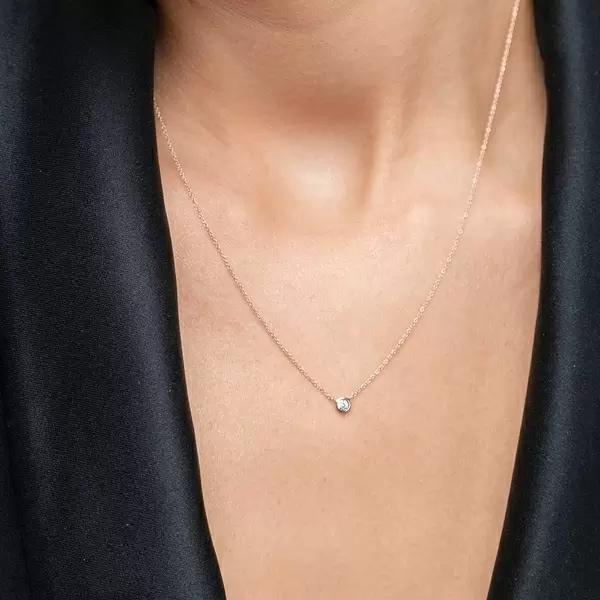 Leaf Jewelry Halskette "my first diamond", 14 K Rosegold Begrenztes Angebot
