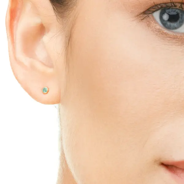Leaf Jewelry Ohrstecker Smaragd, 14K Rosegold Online Shopping