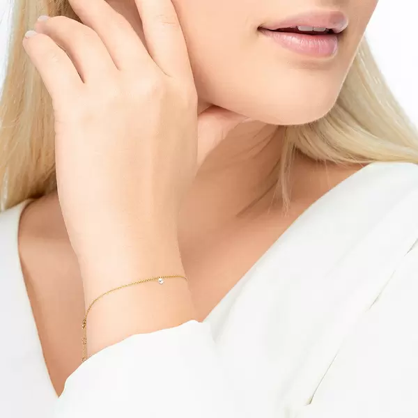 Leaf Jewelry Armkette Pure Diamanten, 18 K Gelbgold Preisnachlass