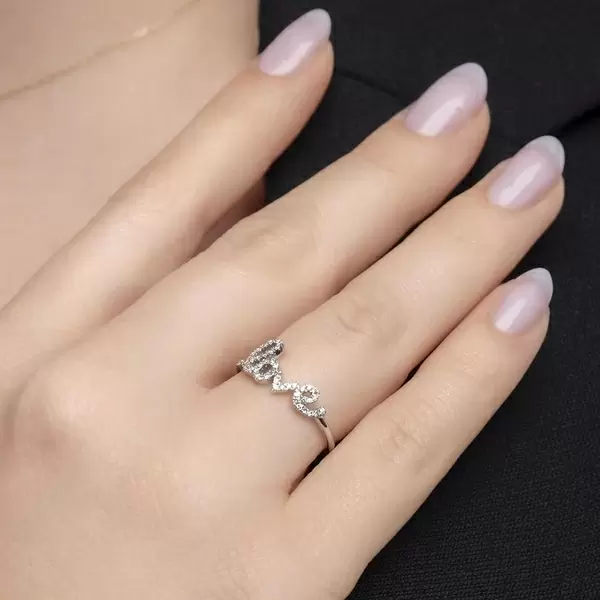 Leaf Jewelry Ring Love 18K Weissgold mit Diamanten Cyber Monday