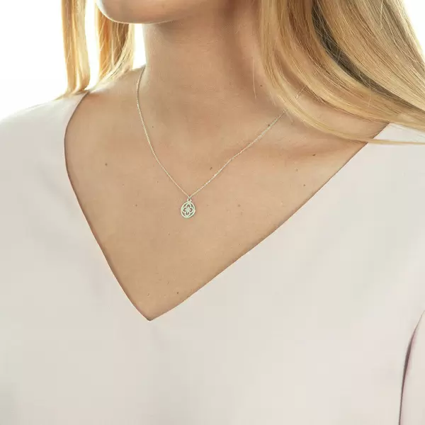 Leaf Jewelry Halskette Clover, 14 K Weißgold Osterangebot
