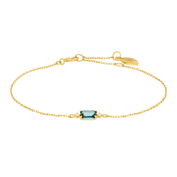 Leaf Jewelry Armkette London Blue Topas, 14K Gelbgold Muttertagsangebot