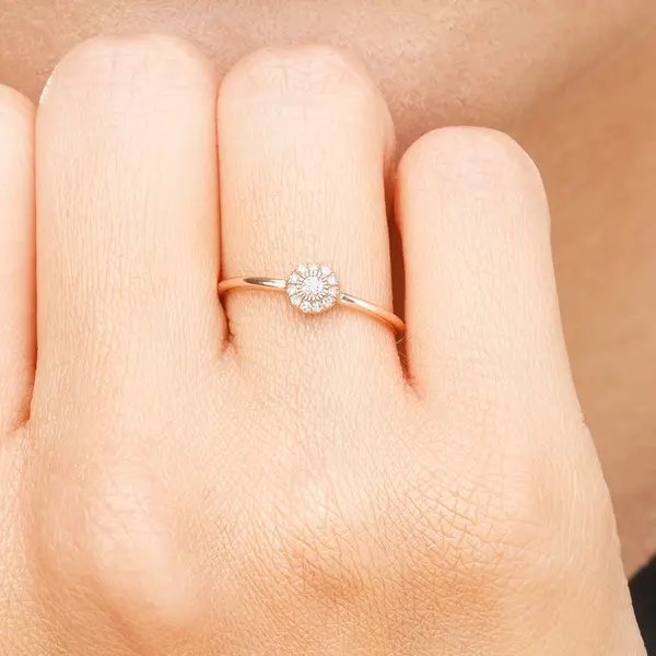 Leaf Jewelry Ring Pavé II, 18 K Roségold Vatertagsangebot