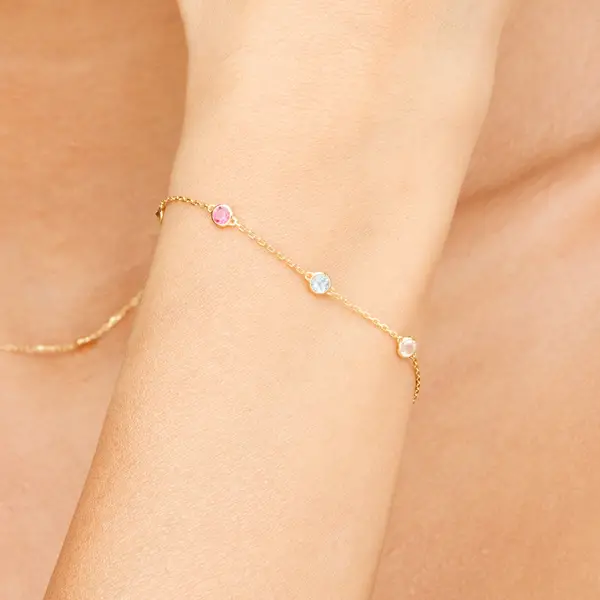 Leaf Jewelry Armkette Fine Gems, 14K Gelbgold Valentinstagsangebot
